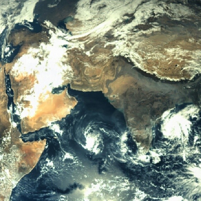 India as seen from ISROs mars probe. Very cool.