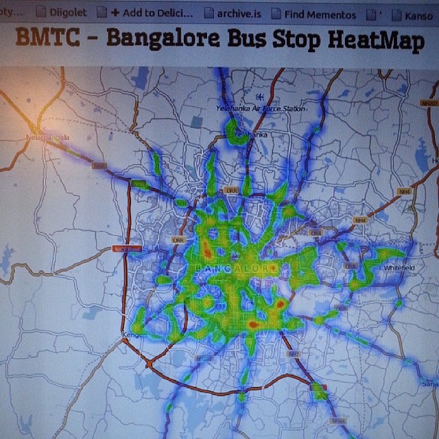 BMTC reach. Thats with 400mts buffer range.. so many empty pockets.