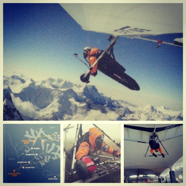 With this glider Angelo D'Arrigo became the first person to fly over Everest (8848m) on 24/05/2004. You can see the glider at the mueseum , the picture at right bottom.