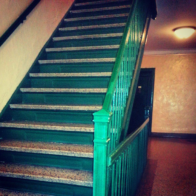 Love these old style stairs.