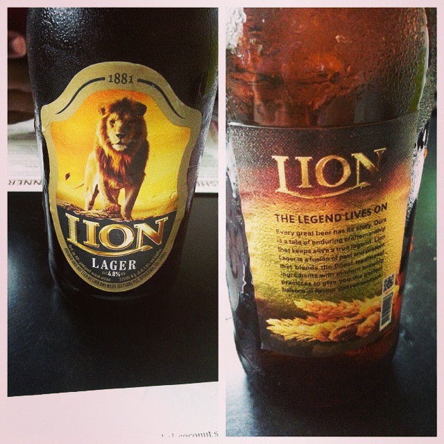 Lion Lager. Its light but nice. My first Sri Lankan beer