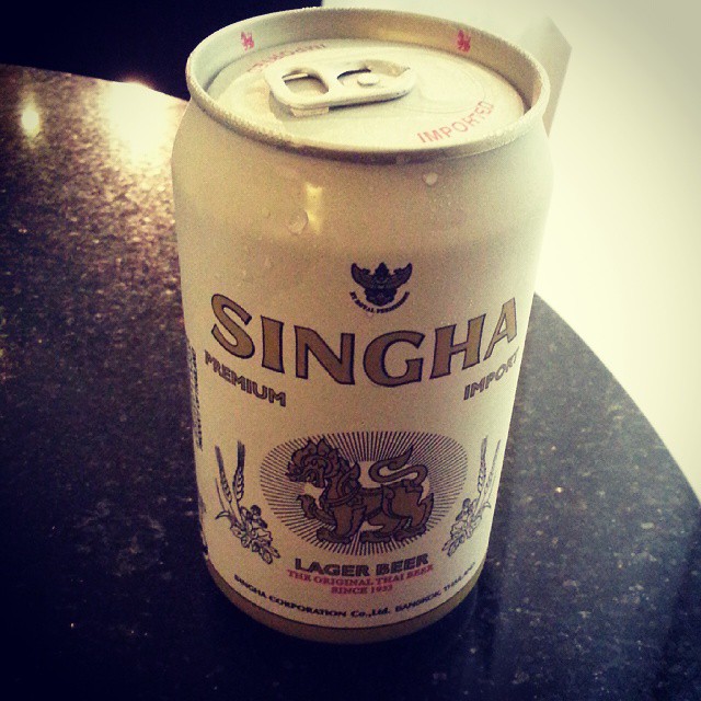 Singha Premium Lager Beer. Its very light