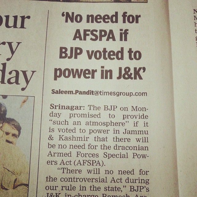 That sounds like a black mail to me. Vote for BJP or else you will continue to get a dose of ......