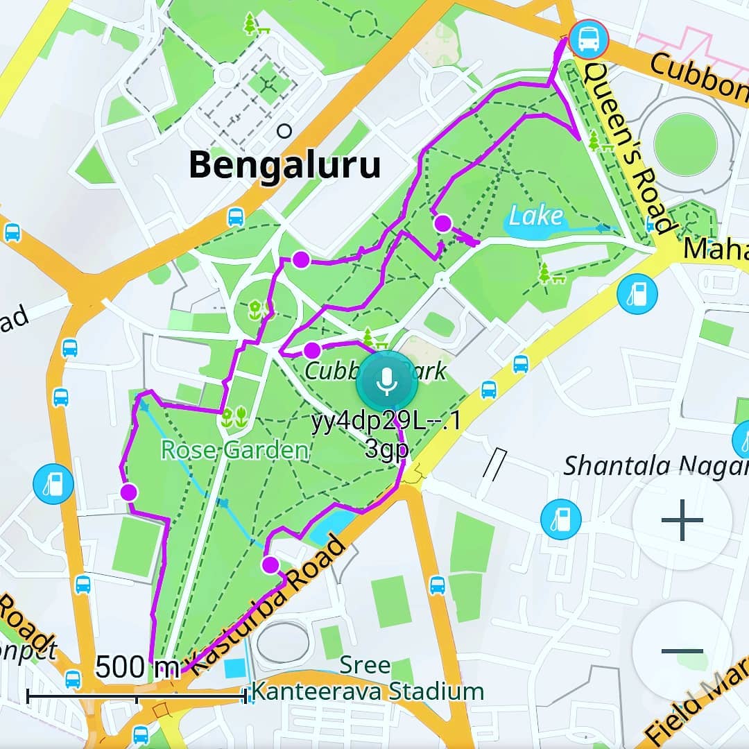 Walked Cubbon Park 5K. In an hour or so and fully drenched in rain.
